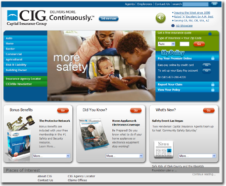 CIG Insurance -- Web Site Awards Winner