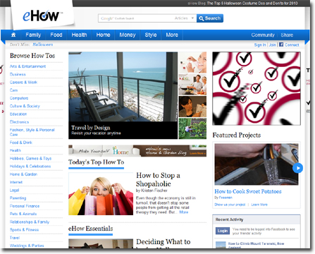 eHow.com -- Website Awards Winner