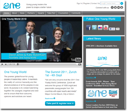 One Young World -- Website Awards Winners