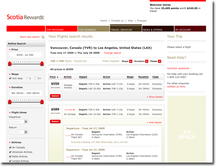 Scotia Rewards -- Website Awards Winner